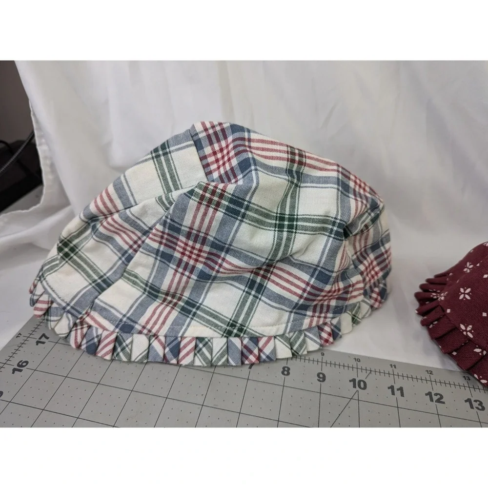 Longaberger‎ Fabric Basket Liner Lot of 3 Market Plaid Red Blue Flower Trellis
